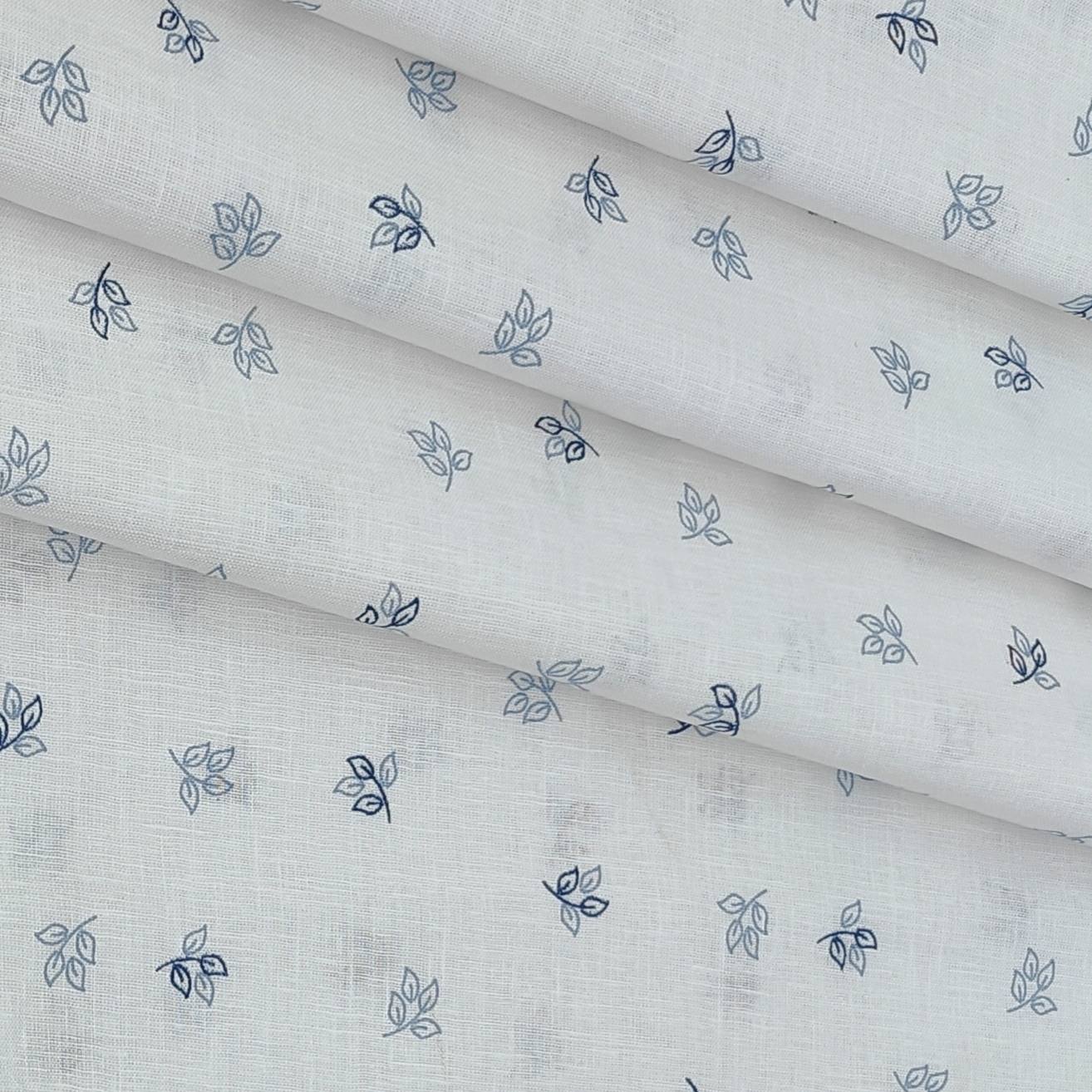 Shirt Fabric ManTire 100% Cotton Premium Linen Look Printed Colour Lava Grey N White